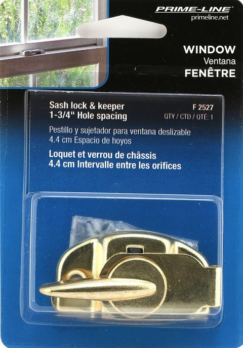 Prime-Line F2527 Window Sash Lock, Steel, Brass