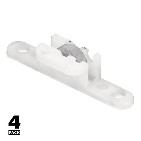 Prime-Line G 3038 Roller Assembly, 3/8 in W, 1/4 in L, Nylon/Steel, White