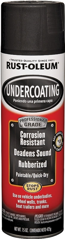 Rust-Oleum 248656 Undercoating Spray Paint, Oil Base, Black, 15 oz Can