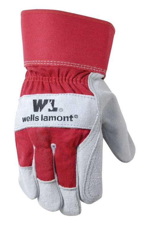 Wells Lamont Red Universal Large Cowhide Leather Palm Work Gloves