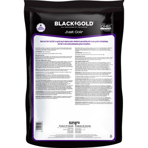 sun gro 1491302 Natural and Organic Just Coir, Solid, Earthy, 50 lb Bag