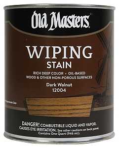 Old Masters 12004 Wiping Stain, Dark Walnut, Liquid, 1 qt, Can