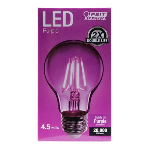 Feit Electric A19/TP/LED LED Bulb, General-Purpose, A19 Lamp, 25 W Equivalent, E26 Lamp Base, Dimmable, Clear, Pack of 6