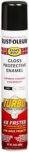 Rust-Oleum 334128 Rust Preventative Spray Paint, Gloss, Black, 24 oz, Can Turbo, Pack of 6