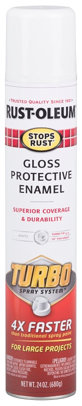 Rust-Oleum 334133 Rust Preventative Spray Paint, Gloss, White, 24 oz, Can, Pack of 6