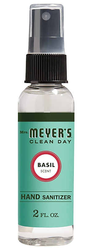 Mrs. Meyer's 11152 Hand Sanitizer, 9 in L, 4 in W, Basil, 2 fl-oz Bottle