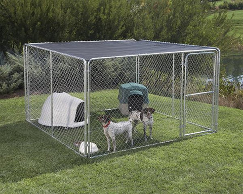 Stephens Pipe & Steel Silver Series DKS11010 Dog Kennel, 10 ft OAL, 10 ft OAW, 6 ft OAH, Steel, Galvanized, Silver