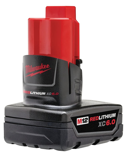 Milwaukee M12 48-11-2460 Rechargeable Battery Pack, 12 V Battery, 6 Ah