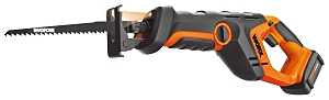 Worx WX508L Reciprocating Saw, Battery Included, 20 V, 2 Ah, 3/4 in L Stroke, 3000 spm