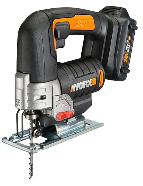 Worx WX543L Jig Saw, Battery Included, 20 V, 1.5 Ah, 15/16 in L Stroke, 2600 spm