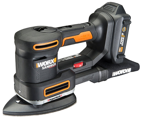 Worx WX820L 5-in-1 Multi-Sander, Battery Included, 20 V