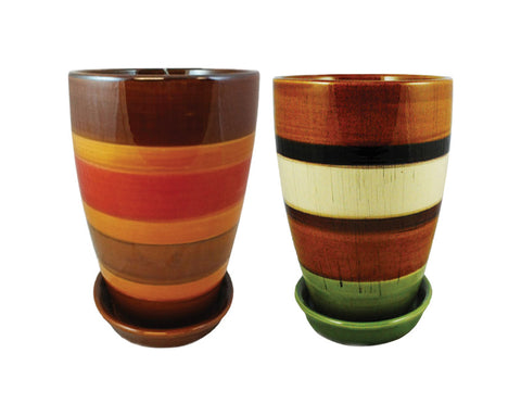 Trendspot 6 in. H x 6 in. W Multicolored Ceramic Pot