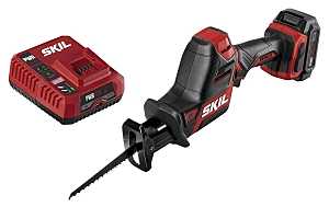 Skil RS582802 Reciprocating Saw Kit, Tool Only, 12 V, 2 Ah, 20 to 100 mm Cutting Capacity, 3/4 in L Stroke, 3000 spm