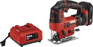 Skil JS820202 Jig Saw Kit, Battery Included, 20 V, 2 Ah, 15/32 to 4-11/16 in Cutting Capacity, 1 in L Stroke