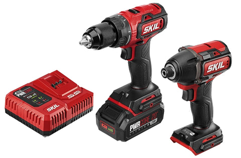 SKIL CB743701 Combination Kit, Battery Included, 20 V, Tools Included: Drill/Driver, Right Angle Impact Driver