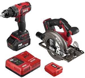 SKIL CB7475-1A Combination Kit, Battery Included, 20 V, Tools Included: Drill/Driver, Circular Saw