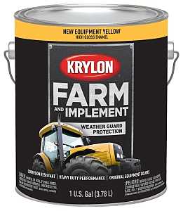 Krylon K01974000 Farm Equipment Paint, High-Gloss Sheen, New Equipment Cat Yellow, 1 gal, Pack of 4