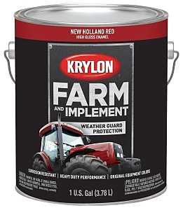 Krylon K01977000 Farm Equipment Paint, High-Gloss Sheen, New Holland Red, 1 gal, 50 to 200 sq-ft/gal Coverage Area, Pack of 4