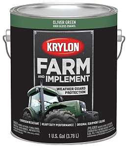 Krylon K01979000 Farm Equipment Paint, High-Gloss Sheen, Oliver Green, 1 gal, 50 to 200 sq-ft/gal Coverage Area, Pack of 4