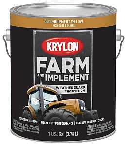 Krylon K01985000 Farm Equipment Paint, High-Gloss Sheen, Old Equipment Cat Yellow, 1 gal, Pack of 4