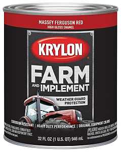 Krylon K02026000 Farm Equipment Paint, High-Gloss Sheen, Massey Ferguson Red, 1 qt, 50 to 200 sq-ft/gal Coverage Area, Pack of 2