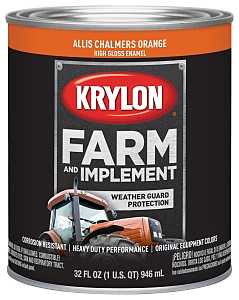 Krylon K02030000 Farm Equipment Paint, High-Gloss Sheen, Allis Chalmers Orange, 1 qt, 50 to 200 sq-ft/gal Coverage Area, Pack of 2
