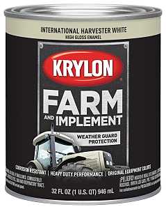 Krylon K02034000 Farm Equipment Paint, High-Gloss Sheen, International Harvester White, 1 qt, Pack of 2