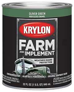 Krylon K02036000 Farm Equipment Paint, High-Gloss Sheen, Oliver Green, 1 qt, 50 to 200 sq-ft/gal Coverage Area, Pack of 2