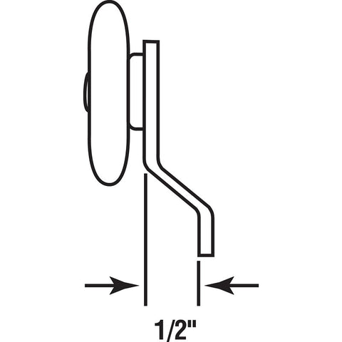 Prime-Line N 6501 Roller Assembly, 2-1/2 in L x 1-3/8 in W Dimensions, 7/8 in Dia Roller, 1/4 in W Roller, Nylon/Steel