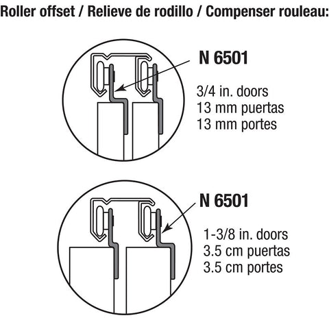 Prime-Line N 6501 Roller Assembly, 2-1/2 in L x 1-3/8 in W Dimensions, 7/8 in Dia Roller, 1/4 in W Roller, Nylon/Steel