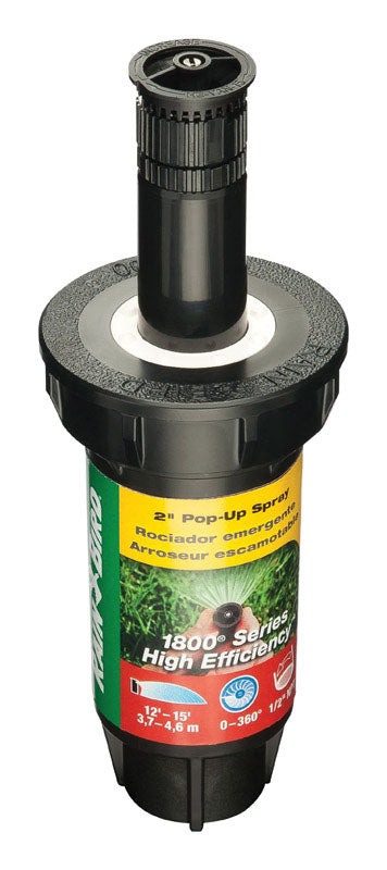 Rain Bird Pop-Up Adjustable Arc Sprinkler 1/2 in. 15 ft. Plastic 2 in. 360 Degree Black 1