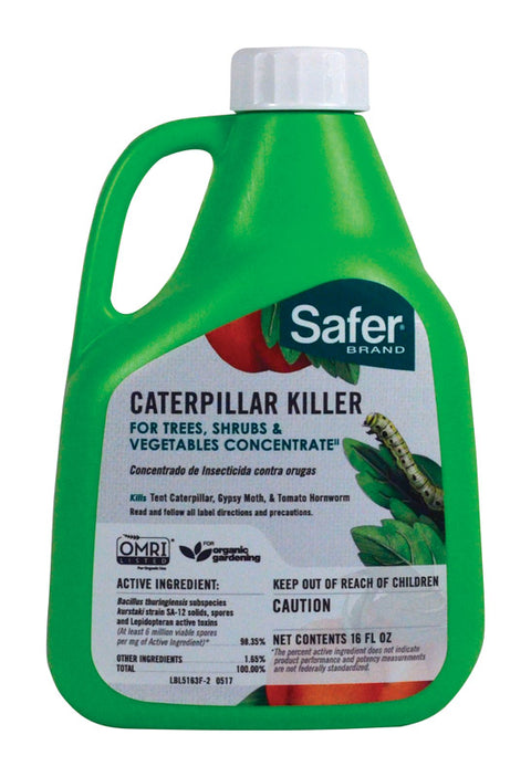 Safer 5163-6 Caterpillar Killer, Liquid, 16 oz Bottle