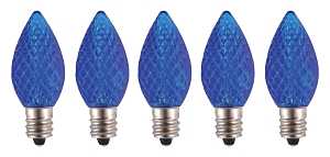 Hometown Holidays 24774 Bulb, Candelabra Lamp Base, LED Lamp, Crystal Blue Light