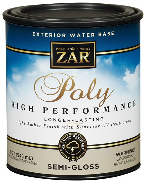 ZAR 34212 Polyurethane, Water Base, Amber, Semi-Gloss, Liquid, 1 qt Can