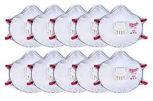 Milwaukee 48-73-4004 Valved Respirator, 10/PK
