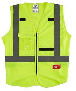 Milwaukee 48-73-5023 High-Visibility Safety Vest, 2XL, 3XL, Unisex, Fits to Chest Size: 46 to 50 in, Polyester, Yellow
