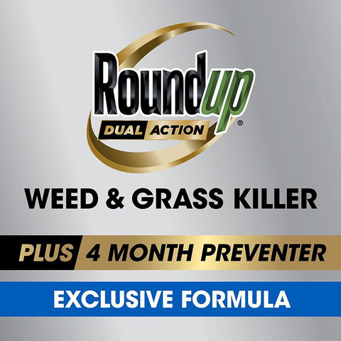 Roundup 5324504 Dual-Action Weed and Grass Killer, Liquid, Trigger Spray Application, 1 gal