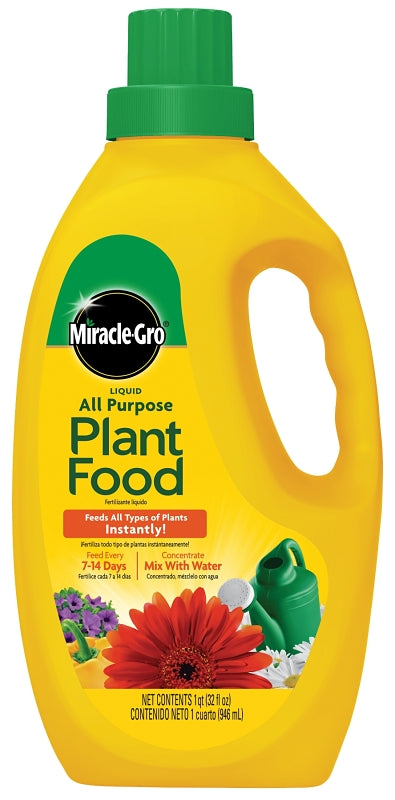 Miracle-Gro 3001502 All-Purpose Plant Food, 32 oz Bottle, Liquid, 12-4-8 N-P-K Ratio