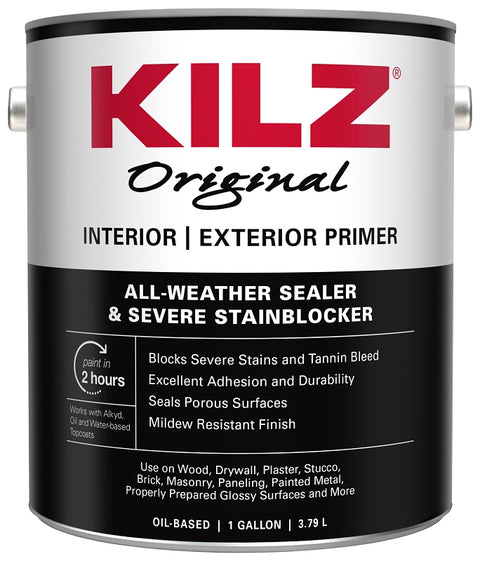 Kilz 10991 Primer, 300 to 400 sq-ft/gal Coverage Area, White, 85 to 95 ku Viscosity, Pack of 4