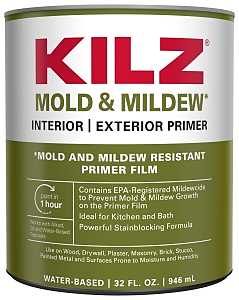 Kilz L204614 Primer, 300 to 400 sq-ft/gal Coverage Area, White, 1 qt