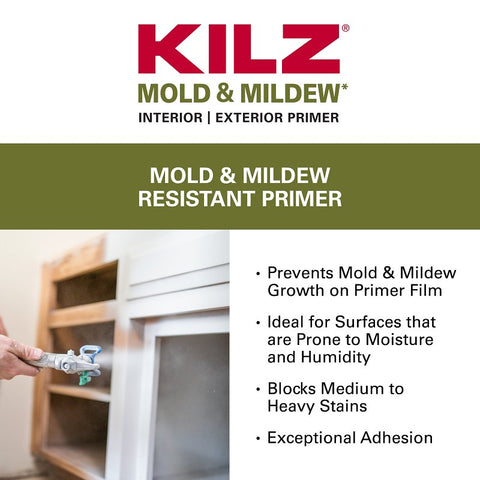 Kilz L204611 Primer, 300 to 400 sq-ft/gal Coverage Area, 1 gal, Pack of 4