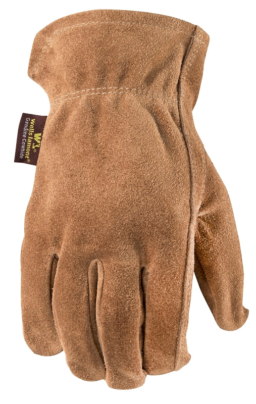 Wells Lamont 1012L Work Gloves, Men's, L, Keystone Thumb, Cowhide