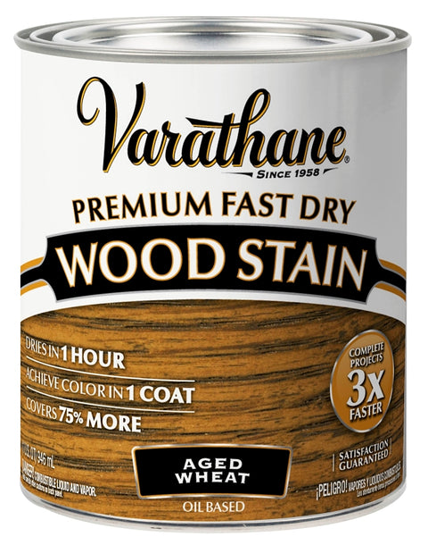 Varathane 333660 Wood Stain, Satin, Aged Wheat, Liquid, 1 qt