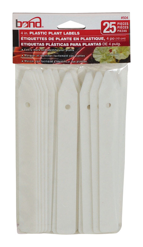 Bond Manufacturing White Plastic Plant Label/Marker 4 in. L