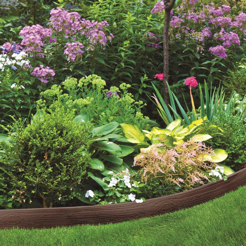 Master Mark Terrace Board 40 ft. L X 4 in. H Plastic Brown Lawn Edging