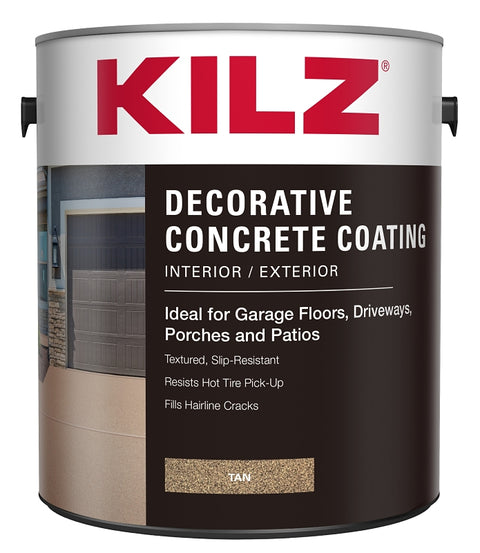 Kilz L378611 Concrete Coating, Gloss, Tan, 1 gal, Pack of 4