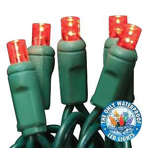 Holiday Bright Lights LEDBX-WA50-RD6 Light Set, 50-Lamp, LED Lamp, Red Lamp, 50,000 hr Average Life, 26 ft L