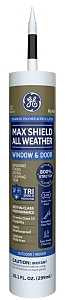 GE Max Shield MAWD410BK Sealant, Black, 24 hr Curing, 40 to 100 deg F, 10.1 oz Cartridge, Pack of 12