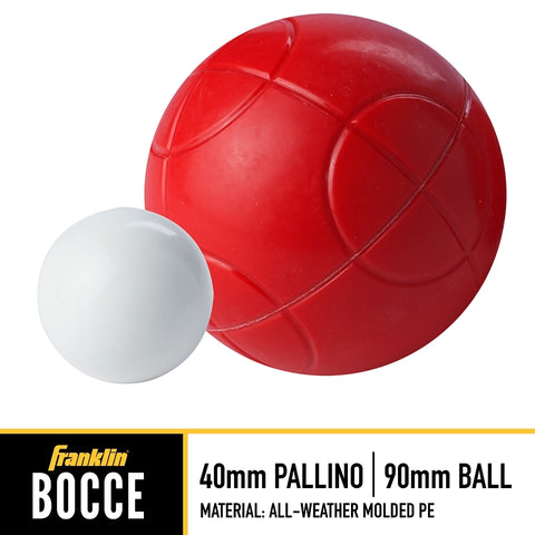 Franklin 50110 Starter Bocce Set, 90 mm Dia, Polyethylene, Green/Red/Yellow