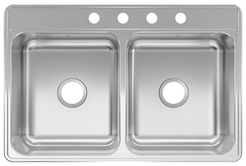 SINK DOUBLE BOWL SS 33X22X7IN